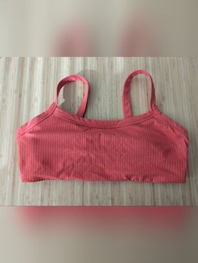 Prana Ribbed Crop Bralette - Coral